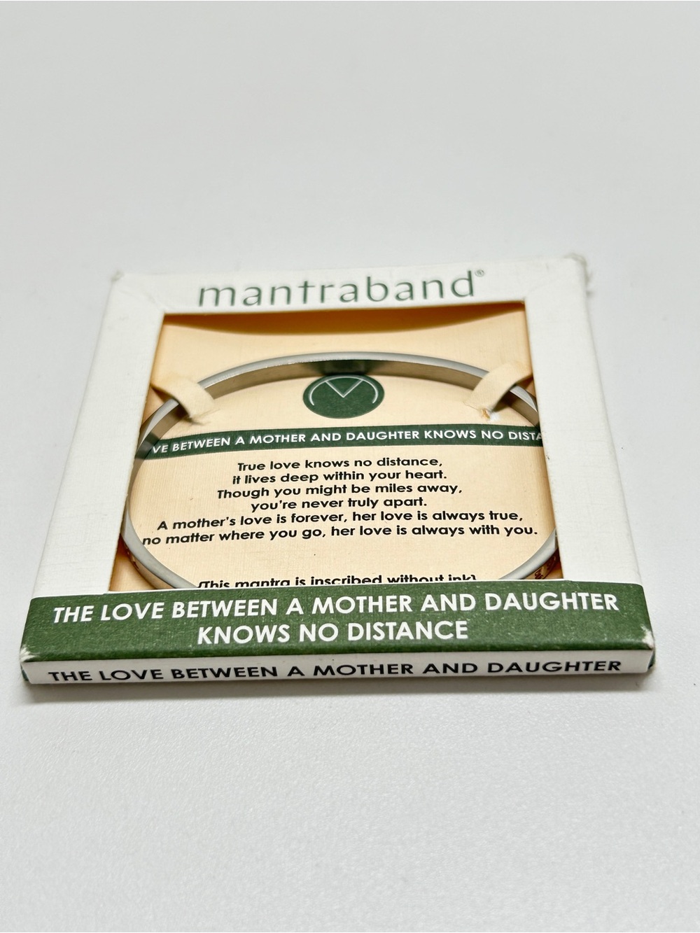 MantraBand, Silver Mother Daughter Thin Cuff Bracelet, NIB